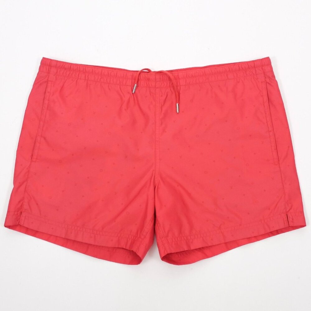 Louis Vuitton XS swim trunks shorts red LV monogram drawstring pockets